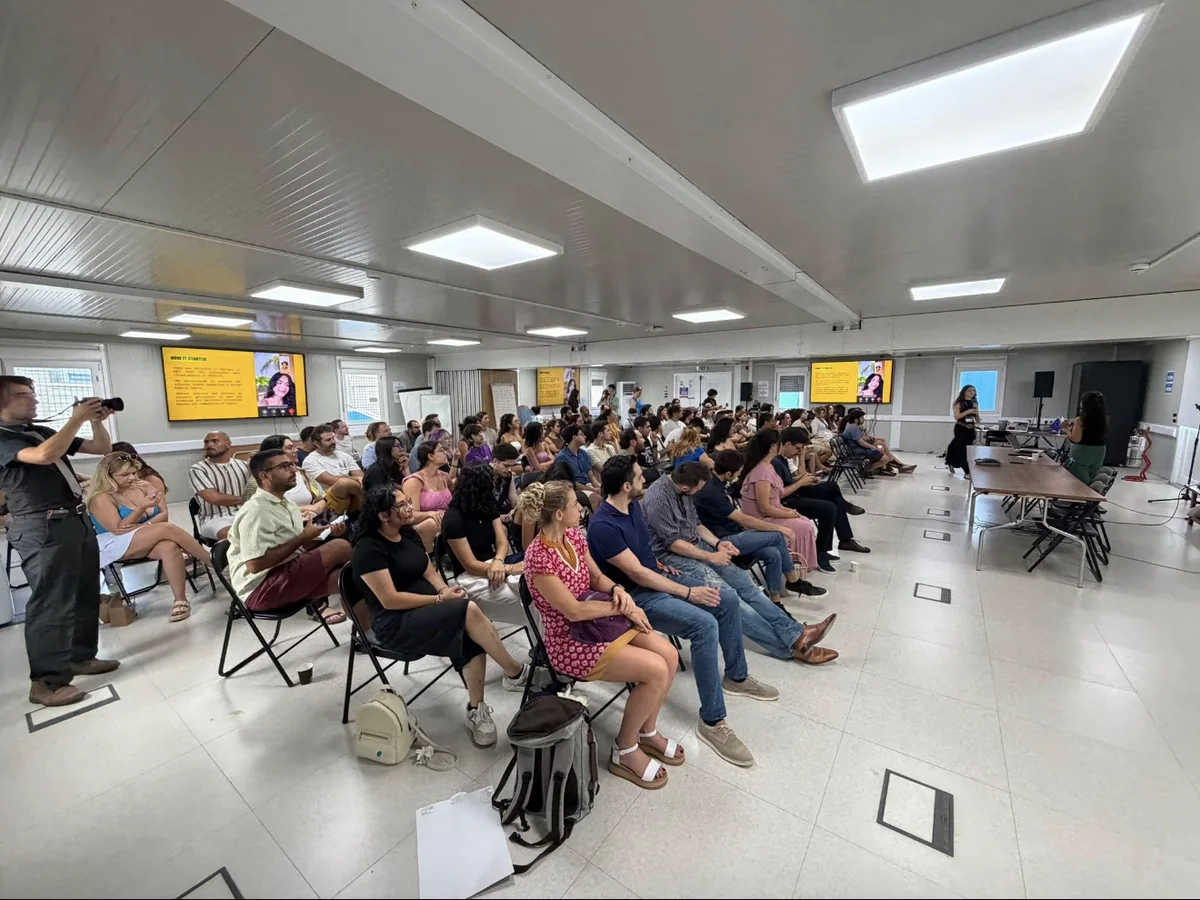 Audience gathered for the Cylingo and UYC event at Ledra Palace